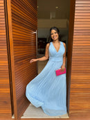 Vestido Grécia - Vestido Longo Manga Removível