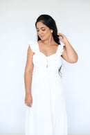 Vestido Céu - Vestido Off White Duna Pipoca Branco
