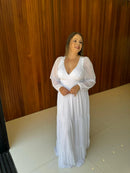 Vestido Noivinha - Vestido Branco Manga Longa Tule Branco