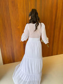 Vestido Noivinha - Vestido Branco Manga Longa Tule Branco