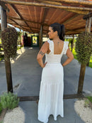 Vestido Paz - Vestido Off White Longo Duna Branco