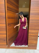 Vestido Grécia - Vestido Longo Manga Removível