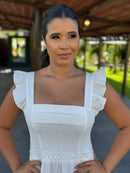 Vestido Paz - Vestido Off White Longo Duna Branco