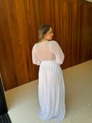 Vestido Noivinha - Vestido Branco Manga Longa Tule Branco