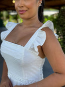 Vestido Paz - Vestido Off White Longo Duna Branco