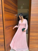 Vestido Grécia - Vestido Longo Manga Removível