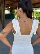 Vestido Paz - Vestido Off White Longo Duna Branco