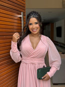 Vestido Grécia - Vestido Longo Manga Removível