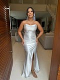 Vestido Morana - Vestido Off White Longo Prada Acetinado