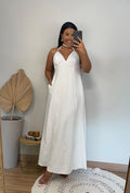 Vestido Bianca - Vestido Branco Maxi Midi