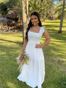 Vestido Paz - Vestido Off White Longo Duna Branco