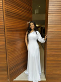 Vestido Amsterdã - Vestido Branco Longo Nula Manga Branco