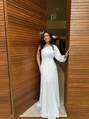 Vestido Amsterdã - Vestido Branco Longo Nula Manga Branco