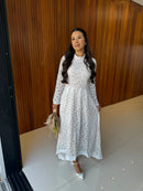 Vestido Maria - Vestido Branco Longo Renda Nude