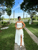 Vestido Luana - Vestido Branco com Babados em Chiffon