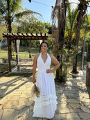 Vestido Jacy - Vestido Branco Frente Única Chiffon