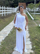 Vestido Melina - Vestido Branco Longo Fluity