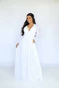 Vestido Noivinha - Vestido Branco Manga Longa Tule Branco