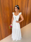Vestido Céu - Vestido Off White Duna Pipoca Branco
