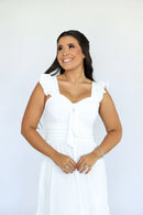 Vestido Céu - Vestido Off White Duna Pipoca Branco