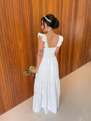 Vestido Céu - Vestido Off White Duna Pipoca Branco