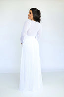 Vestido Noivinha - Vestido Branco Manga Longa Tule Branco