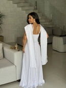Vestido Elisa - Vestido Branco Plissado