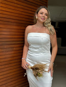 Vestido Sara - Vestido Branco Maxi Midi Alfaiataria