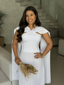 Vestido Elisa - Vestido Branco Plissado