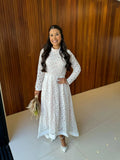 Vestido Maria - Vestido Branco Longo Renda Nude