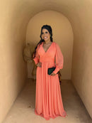 Vestido Grécia - Vestido Longo Manga Removível
