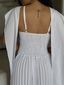 Vestido Elisa - Vestido Branco Plissado