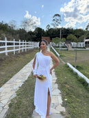 Vestido Melina - Vestido Branco Longo Fluity