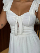 Vestido Céu - Vestido Off White Duna Pipoca Branco