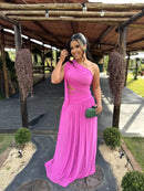 Vestido Itália - Vestido Longo Tule Ombro Só