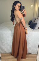 Vestido Lara – Vestido Longo Duna Decote Costas