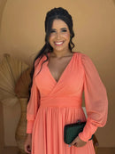 Vestido Grécia - Vestido Longo Manga Removível