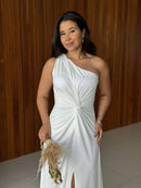 Vestido Jade - Vestido Branco Ombro Só Fluity