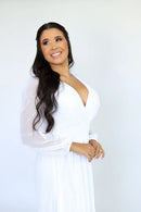 Vestido Noivinha - Vestido Branco Manga Longa Tule Branco