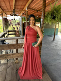 Vestido Itália - Vestido Longo Tule Ombro Só