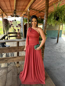 Vestido Itália - Vestido Longo Tule Ombro Só