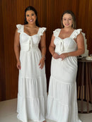 Vestido Céu - Vestido Off White Duna Pipoca Branco