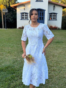 Vestido Julieta - Vestido Branco Maxi Midi Renda