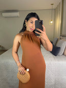 Vestido Lara – Vestido Longo Duna Decote Costas