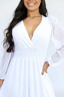 Vestido Noivinha - Vestido Branco Manga Longa Tule Branco