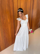 Vestido Céu - Vestido Off White Duna Pipoca Branco