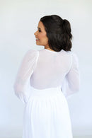 Vestido Noivinha - Vestido Branco Manga Longa Tule Branco