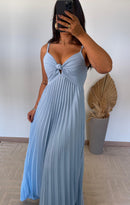 Vestido Thay Liso - Crepinho Plissado Liso