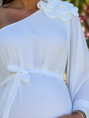 Vestido Mia Longo- Ombro só em Chiffon