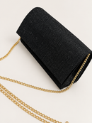Bolsa de Festa Clutch-Preta com brilho